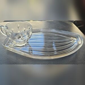 Vintage 1950s Glass Snack Serving Sets